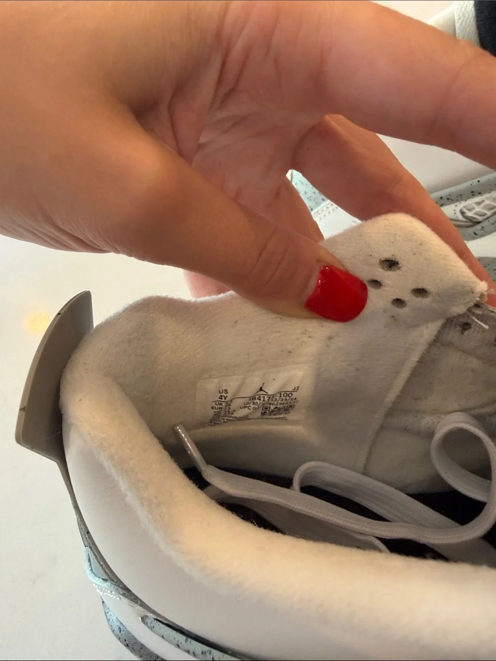 Jordan Kids White and Red Retro Basketball Sneakers